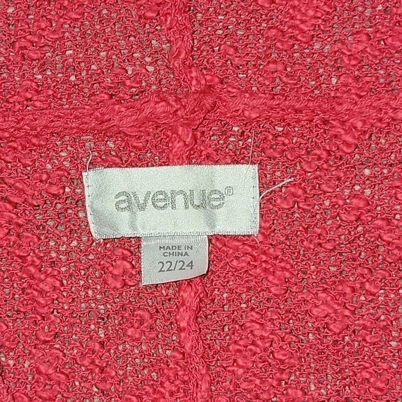 Avenue size 22/24 red hooded short sleeve knit button down sweater - Picture 2 of 8